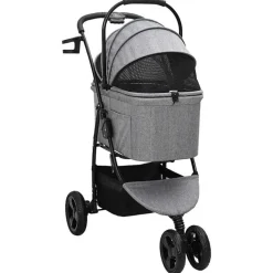 vidaXL Opvouwbare Huisdierenwagen Grijs 78 x 54 x 101 cm Polyester