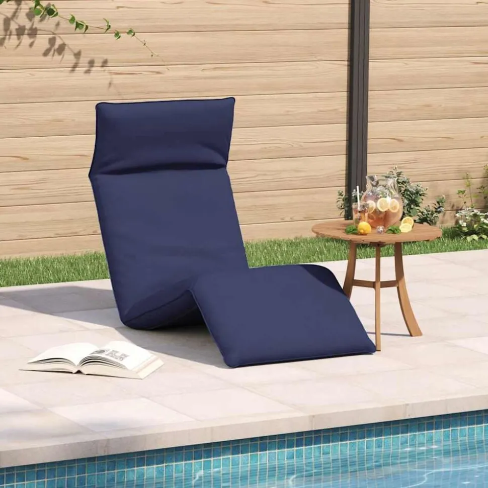 vidaXL Opvouwbare ligstoel Marineblauw 175x54x8,5 cm Oxfordstof