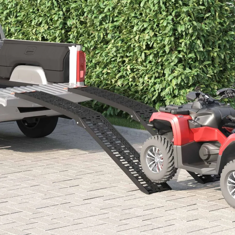 vidaXL Opvouwbare motorfiets oprijplaat 340 kg per oprijplaat 2 pcs