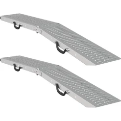 vidaXL Opvouwbare oprijplaat 200kg per oprijplaat 2 pcs Zilver