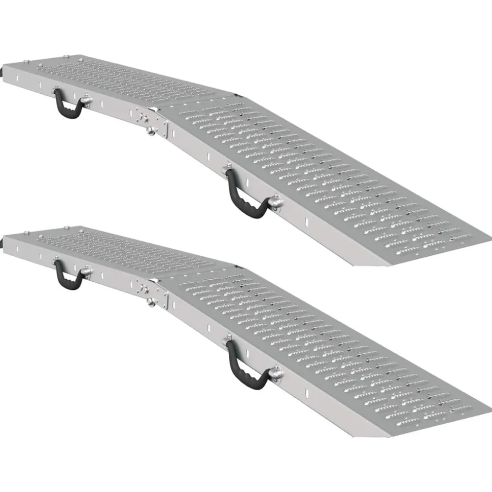 vidaXL Opvouwbare oprijplaat 200kg per oprijplaat 2 pcs Zilver