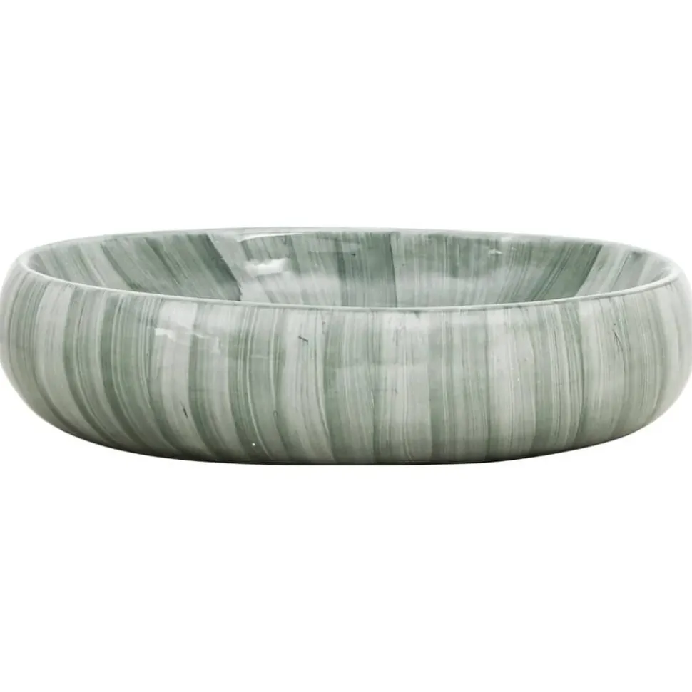 vidaXL Opzetwasbak ovaal 59x40x15 cm keramiek groen