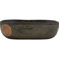 vidaXL Opzetwasbak rechthoekig 48x37,5x13,5 cm keramiek zwart