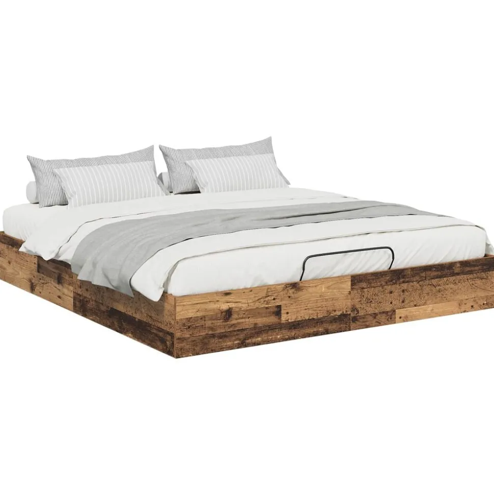 vidaXL Ottoman Bedframe Oudhout 203 x 180 x 25 cm Geconstrueerd hout