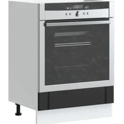 vidaXL Ovenkast Lucca bewerkt hout zwart