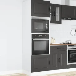 vidaXL Ovenkasten 2 st Kalmar bewerkt hout zwart