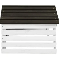 vidaXL Overkapping voor grasmaaier 78x74x54 cm vurenhout zwart en wit
