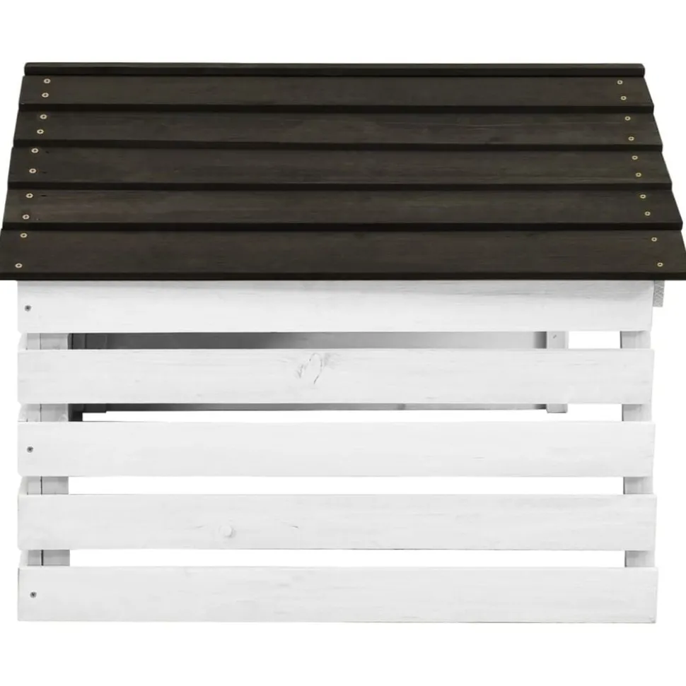 vidaXL Overkapping voor grasmaaier 78x74x54 cm vurenhout zwart en wit