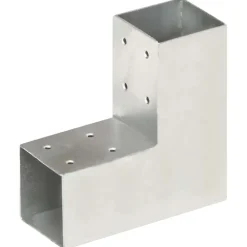 vidaXL Paalverbinding L-vorm 71x71 mm gegalvaniseerd metaal