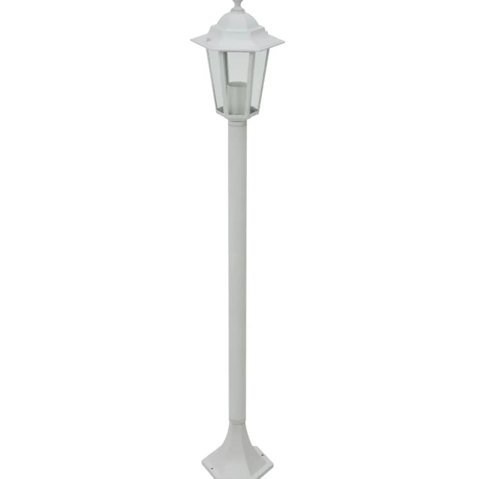 vidaXL Paalverlichting voor tuin E27 110 cm aluminium wit 6 st