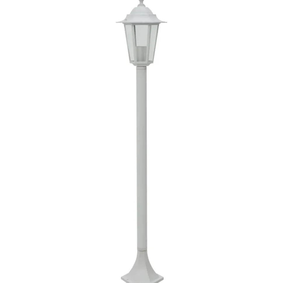 vidaXL Paalverlichting voor tuin E27 110 cm aluminium wit 6 st