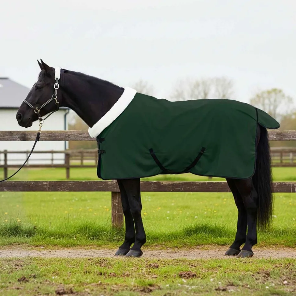 vidaXL Paardendeken Volledig Donkergroen 75 cm Polar fleece