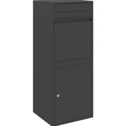 vidaXL Pakket inwerp box met opslag Zwart 41 x 38 x 103 cm Staal