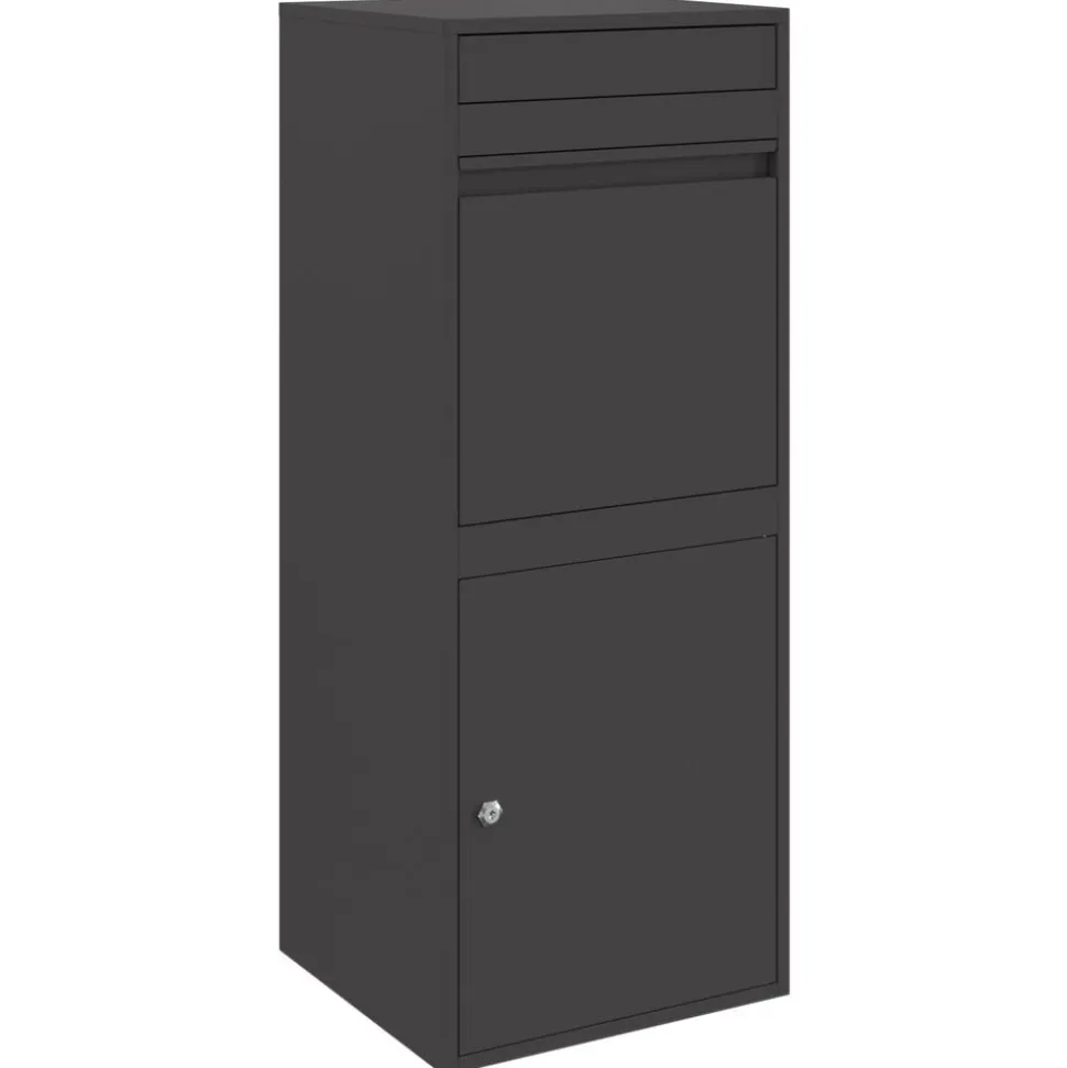 vidaXL Pakket inwerp box met opslag Zwart 41 x 38 x 103 cm Staal