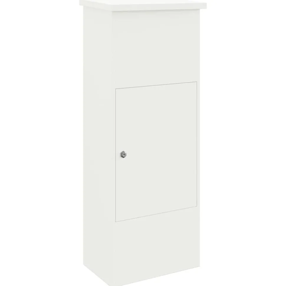 vidaXL Pakket inwerp box met opslag Wit 44,5 x 29 x 110,5 cm Staal