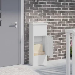 vidaXL Pakket inwerp box met opslag Wit 44,5 x 29 x 110,5 cm Staal