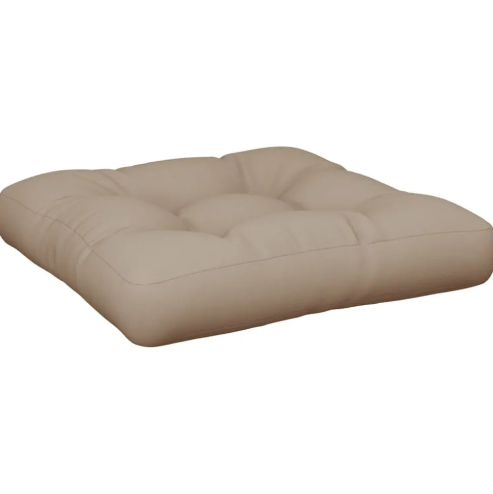 vidaXL Palletkussen 58x58x10 cm stof taupe