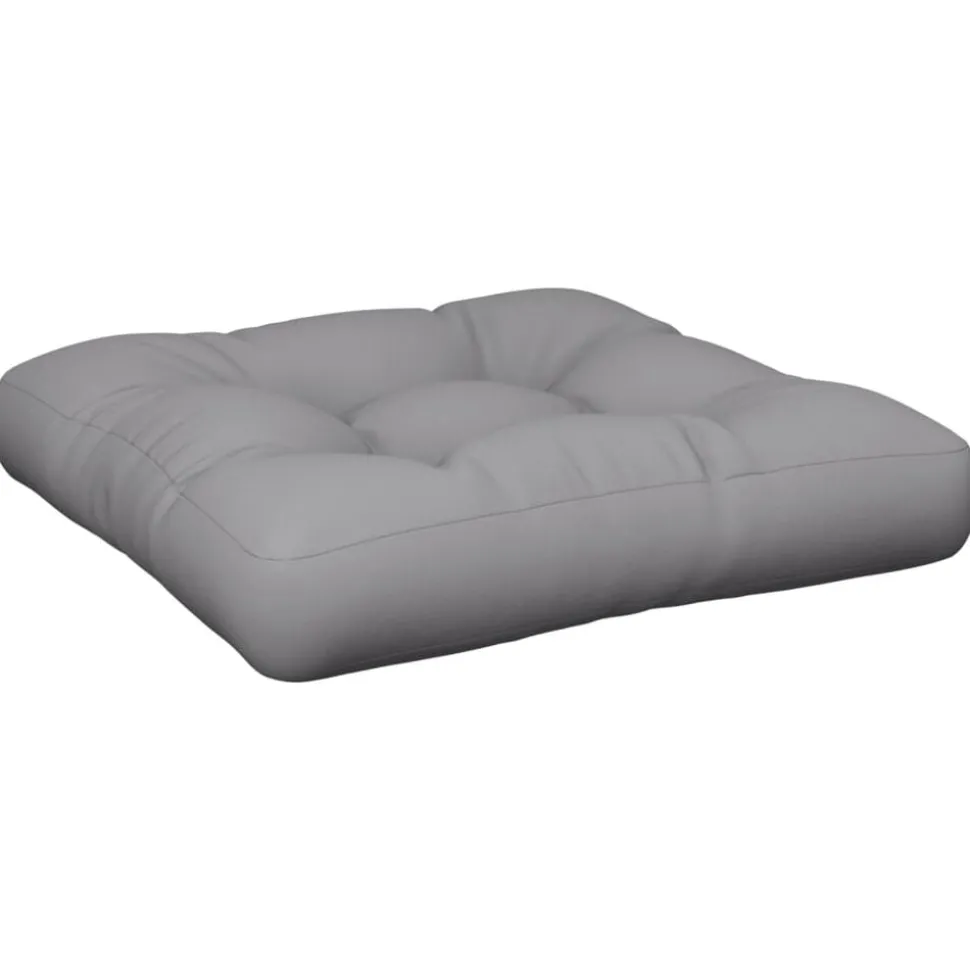 vidaXL Palletkussen 58x58x10 cm stof grijs