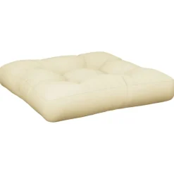 vidaXL Palletkussen 50x50x12 cm stof crèmekleurig
