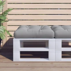vidaXL Palletkussen 50x50x12 cm stof grijs