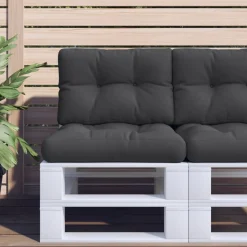 vidaXL Palletkussen 50x40x12 cm stof zwart