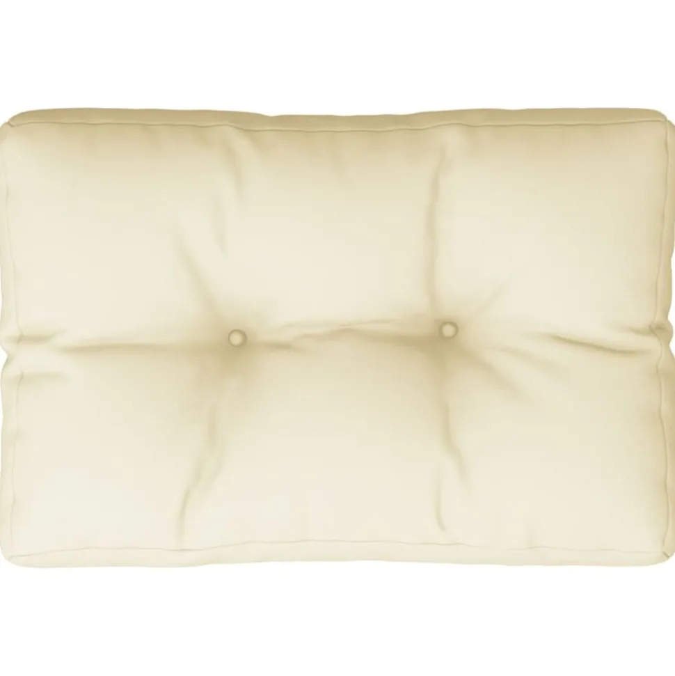 vidaXL Palletkussen 50x40x12 cm stof crèmekleurig