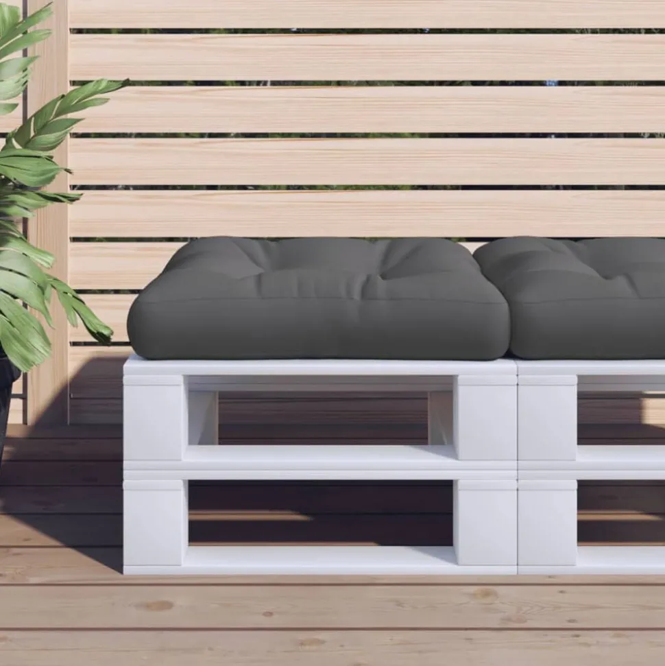 vidaXL Palletkussen 50x50x12 cm stof antracietkleurig
