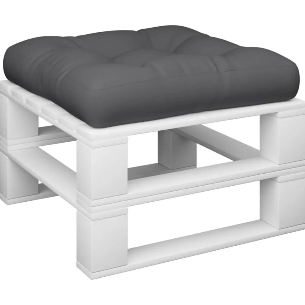 vidaXL Palletkussen 50x50x12 cm stof antracietkleurig