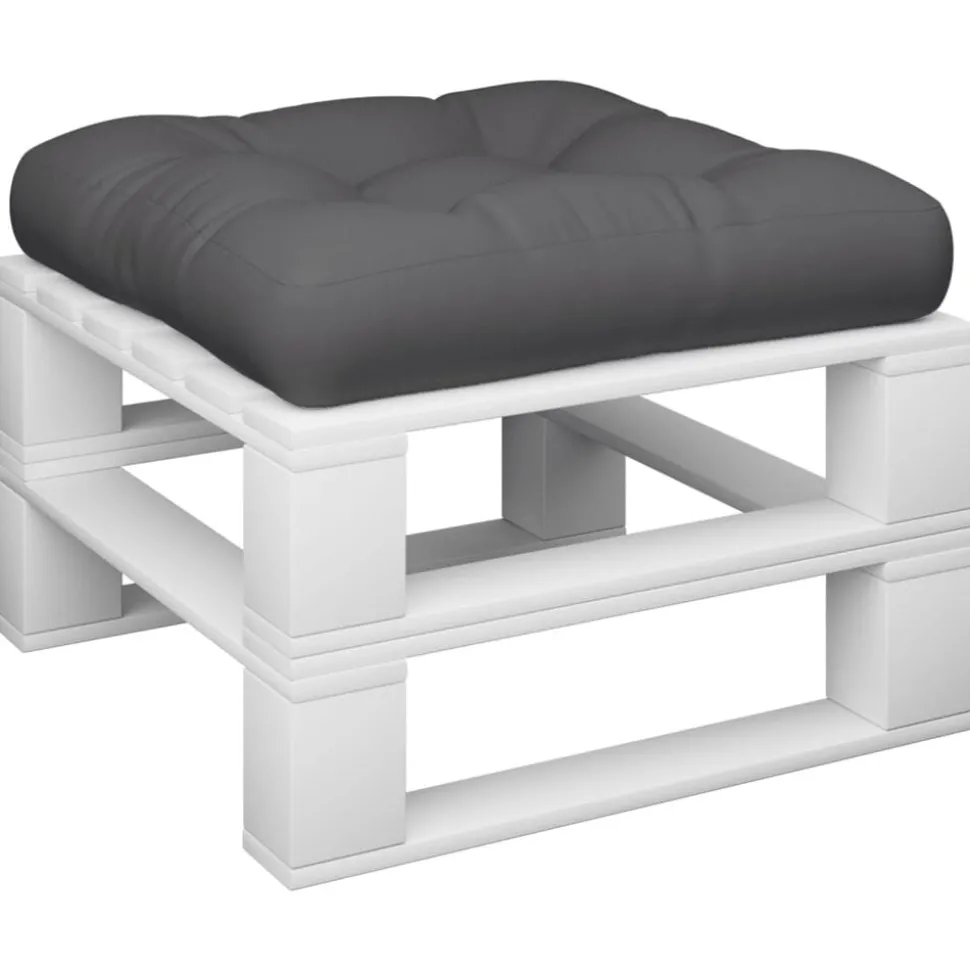 vidaXL Palletkussen 58x58x10 cm stof antracietkleurig