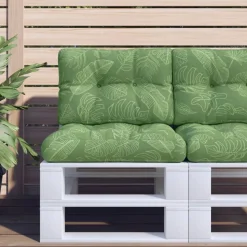 vidaXL Palletkussens 2 st stof bladpatroon