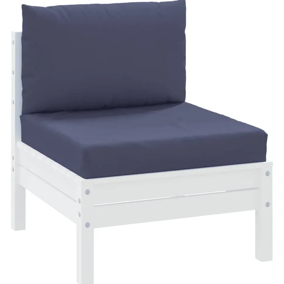vidaXL Palletkussens 2 st stof marineblauw
