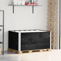 vidaXL Palletopzetranden 3 st 120x80 cm massief grenenhout zwart