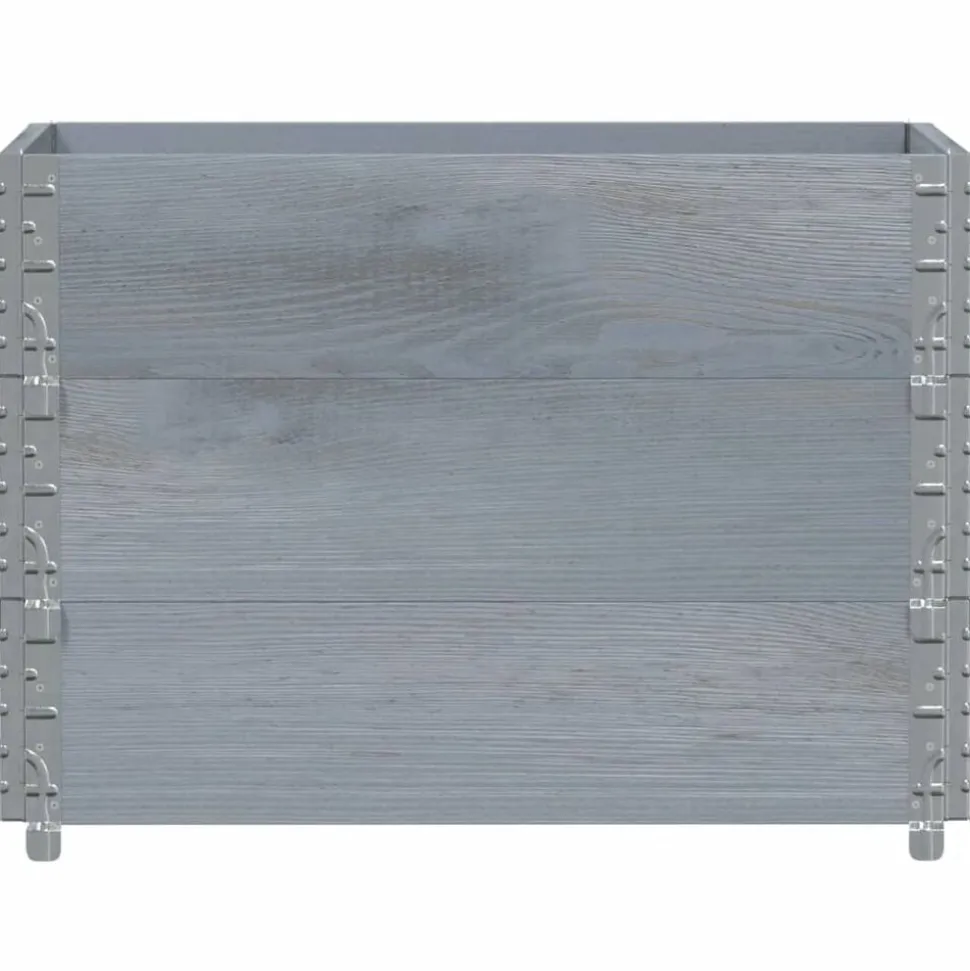 vidaXL Palletopzetranden 3 st 80x60 cm massief grenenhout grijs
