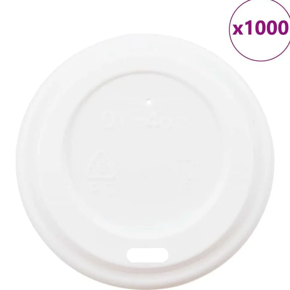 vidaXL Papieren koffiebekerdeksels Ø60 mm 4oz 1000 st kunststof wit