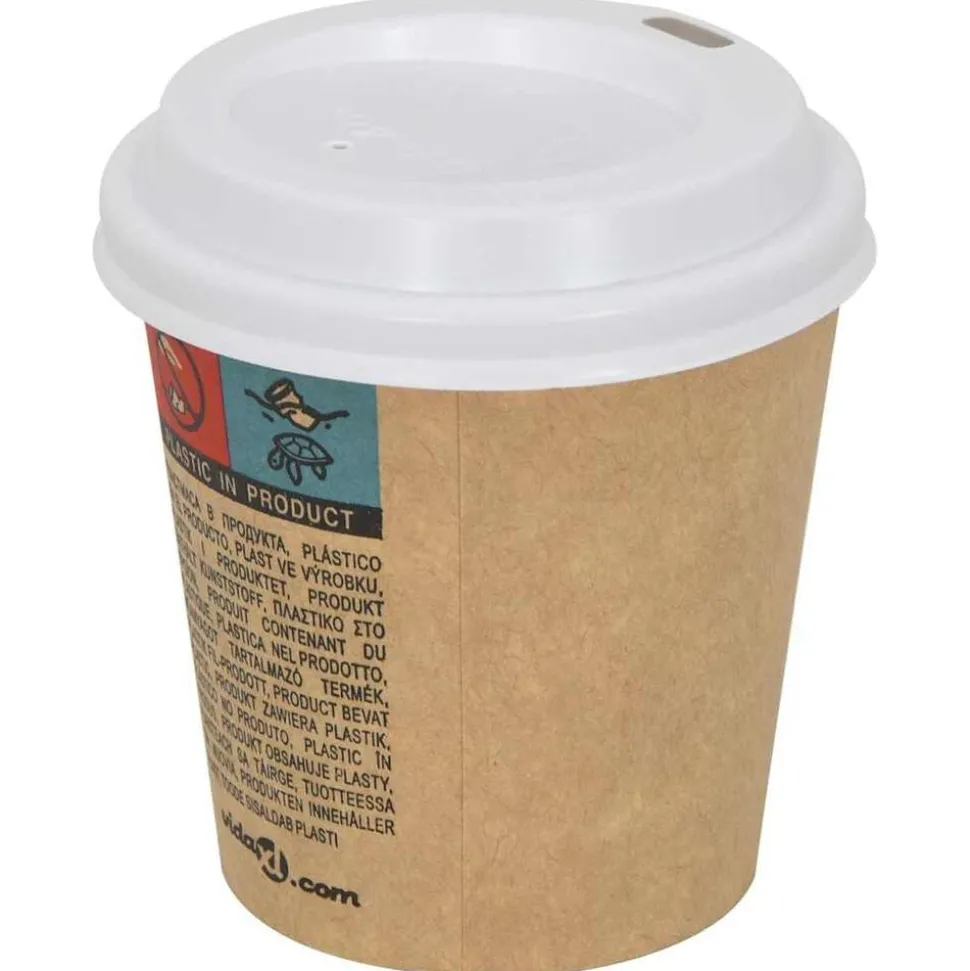 vidaXL Papieren koffiebekerdeksels Ø60 mm 4oz 1000 st kunststof wit