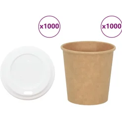 vidaXL Papieren koffiekopjes met deksel 1000 st 4oz 100 ml