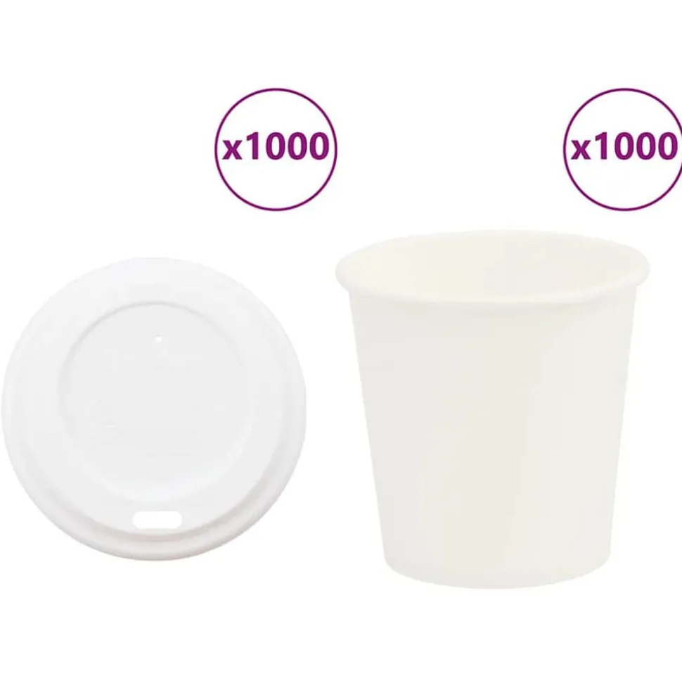 vidaXL Papieren koffiekopjes met deksel 1000 st 4oz 100 ml