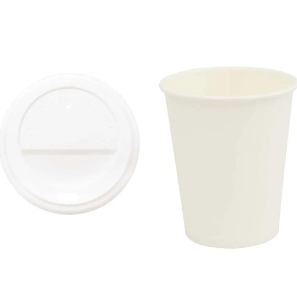 vidaXL Papieren koffiekopjes met deksel 1000 st 8oz 200 ml
