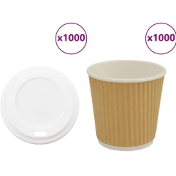 vidaXL Papieren koffiekopjes met deksel 1000 st 4oz 100 ml