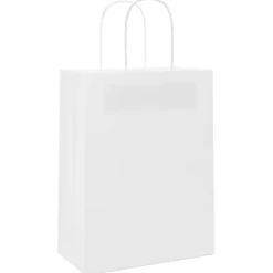 vidaXL Papieren zakjes 50 st met hengsels 21x11x28 cm wit