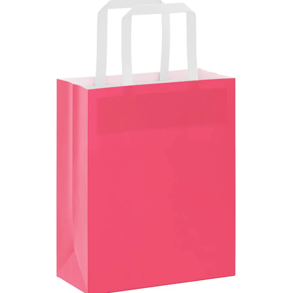 vidaXL Papieren zakken 50 st met hengsels 18x8x22 cm roze
