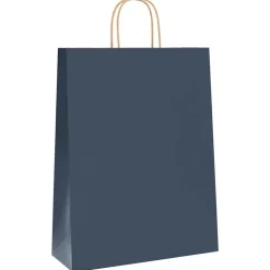 vidaXL Papieren zakken 250 st met hengsels 32x12x42 cm blauw