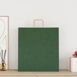 vidaXL Papieren zakken 250 st met hengsels 45x17x48 cm groen