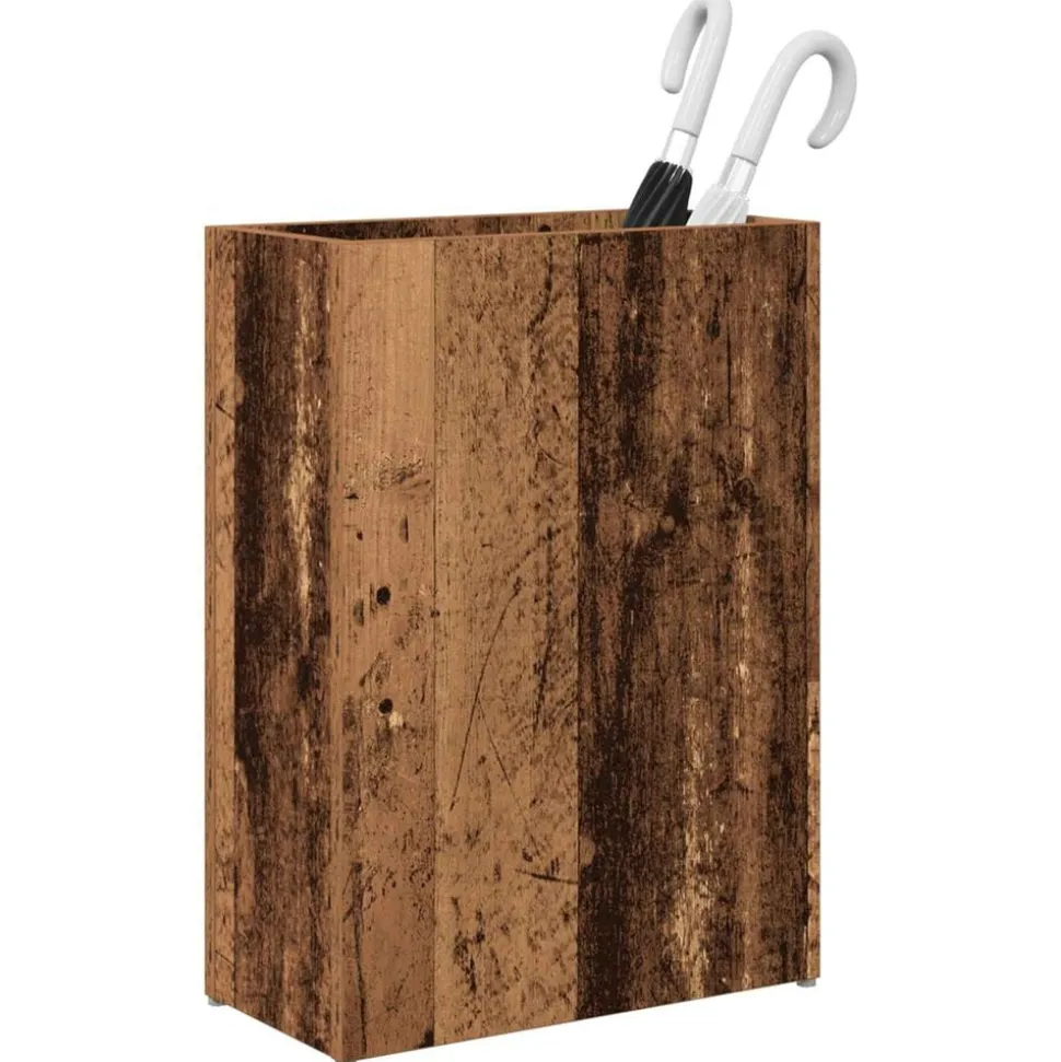 vidaXL Paraplu Standaard Oudhout 40 x 20 x 55,5 cm Bewerkt hout
