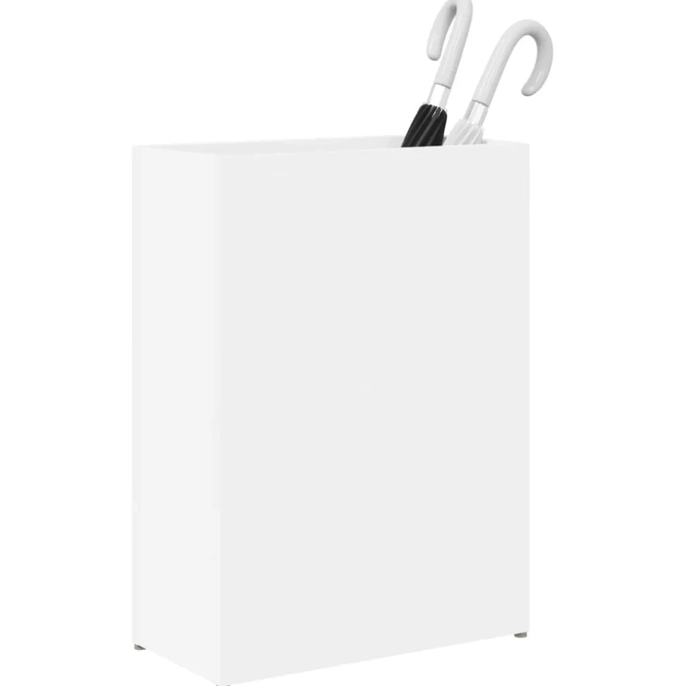 vidaXL Paraplu Standaard met opslag Wit 40 x 20 x 55,5 cm Bewerkt hout