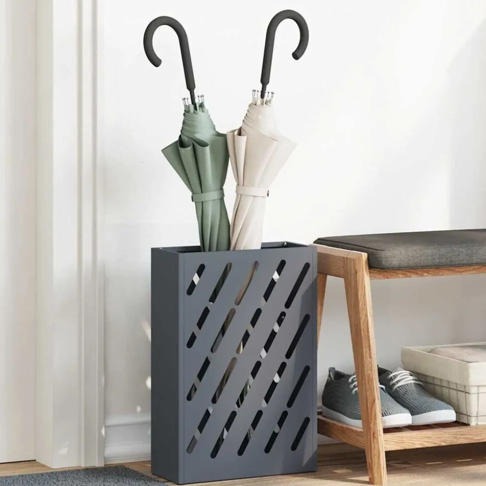 vidaXL Paraplu Standaard Antraciet 28 x 12 x 41 cm Staal