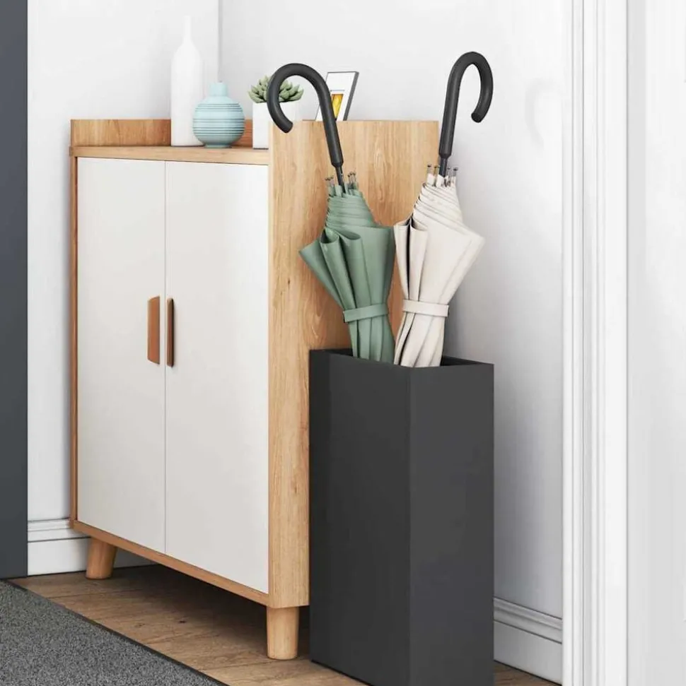 vidaXL Paraplu Standaard Zwart 28 x 12 x 41 cm Staal