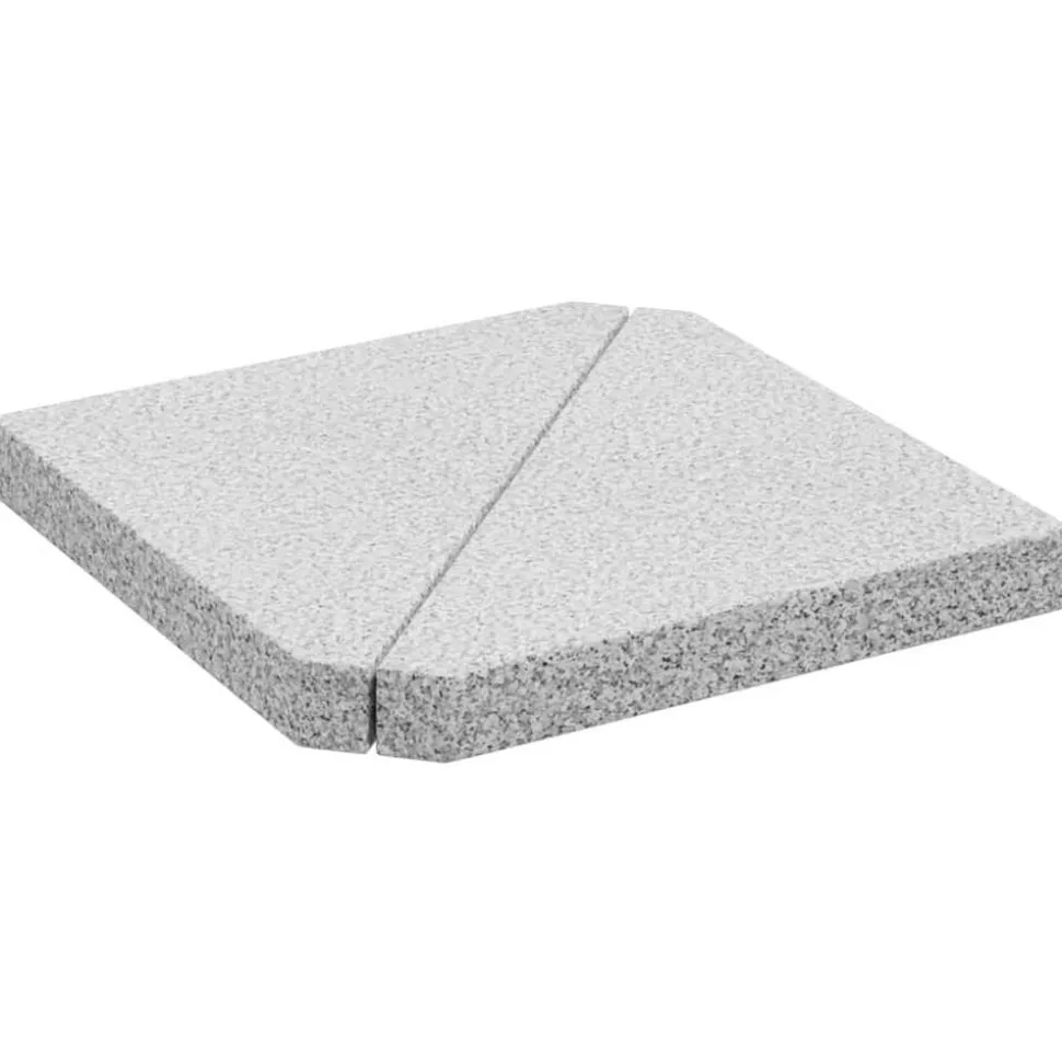 vidaXL Paraplu-gewichtsschijven 2 stuks Grijs Graniet Driehoekig 14 kg