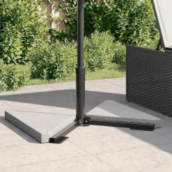 vidaXL Paraplu-gewichtsschijven 2 stuks Grijs Graniet Driehoekig 14 kg