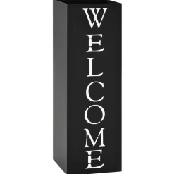 vidaXL Parapluhouder Welcome staal zwart